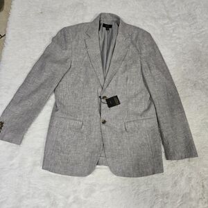Club Room Mens Gray Linen Suit Separate Two-Button Blazer Jacket L